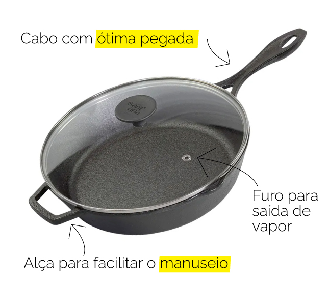 Frigideira de ferro fundido - Santana 28 cm