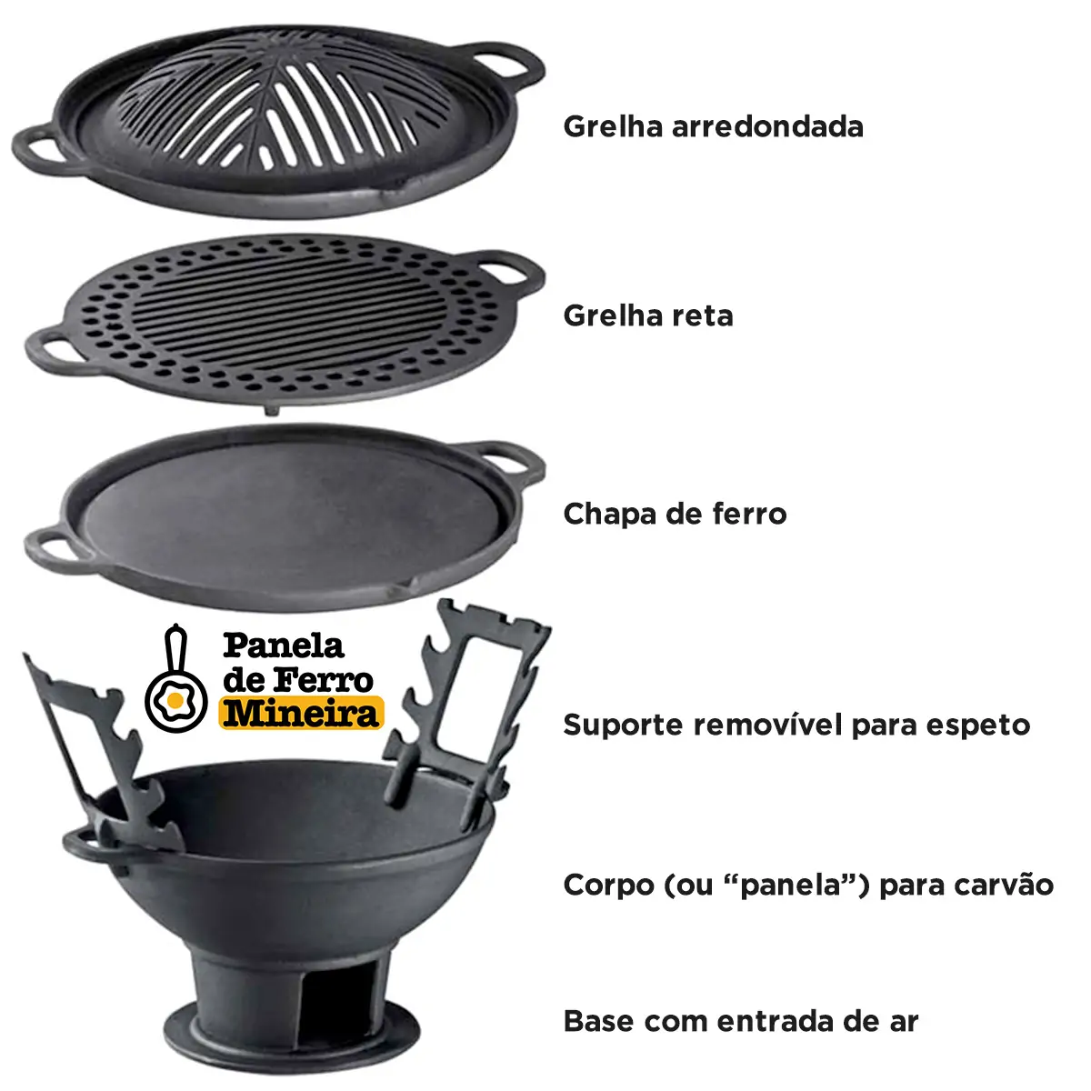 Churrasqueira Gengiskan com 6 peas